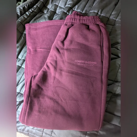 Comfrt Anxiety You Matter Straight Leg Sweatpants Plum Color Size L Large New - Picture 4 of 6